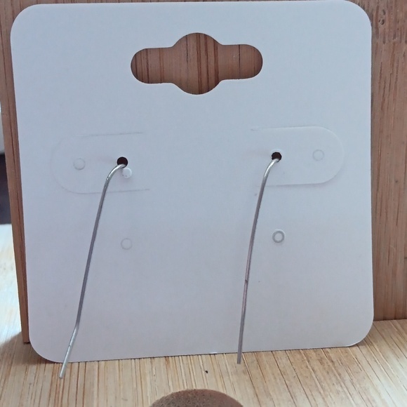 Silver Tone Heart Hook Earrings - Picture 5 of 5